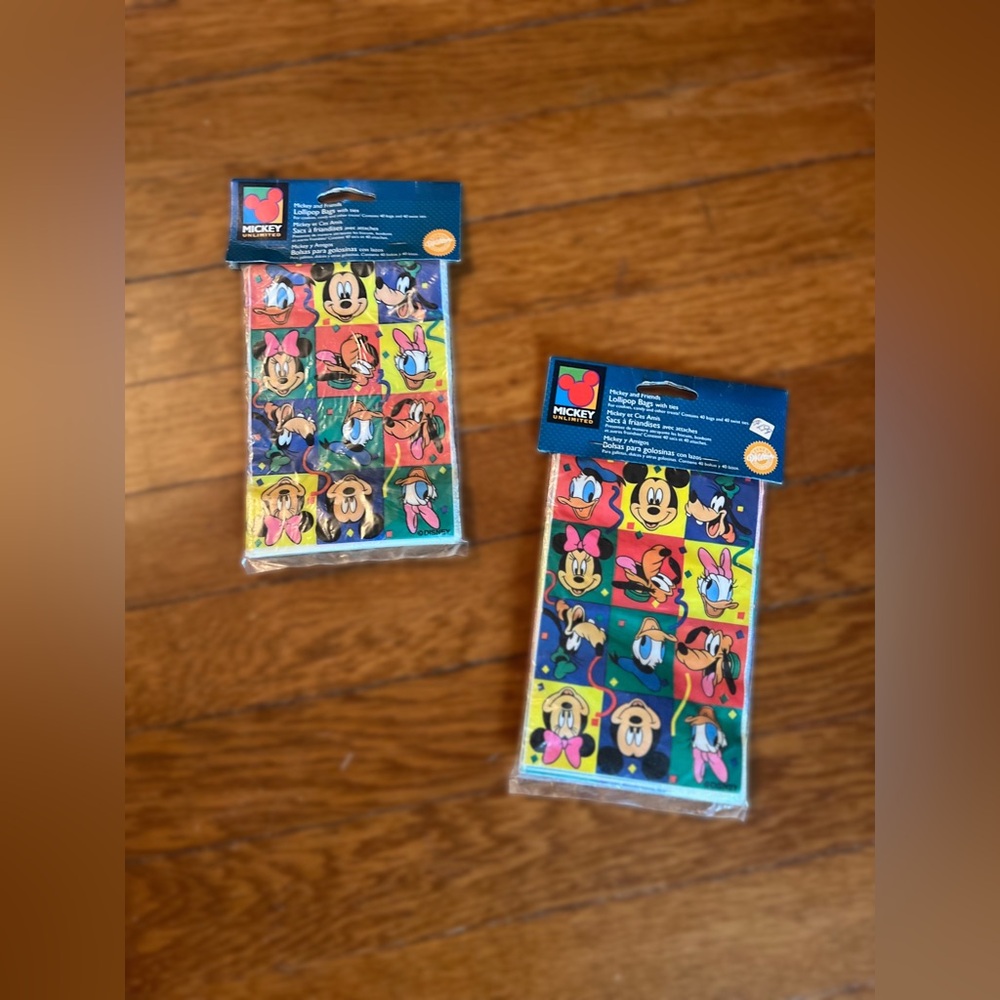 Vintage Mickey Mouse / Disney Multicolor Treat Bags - Set of 2